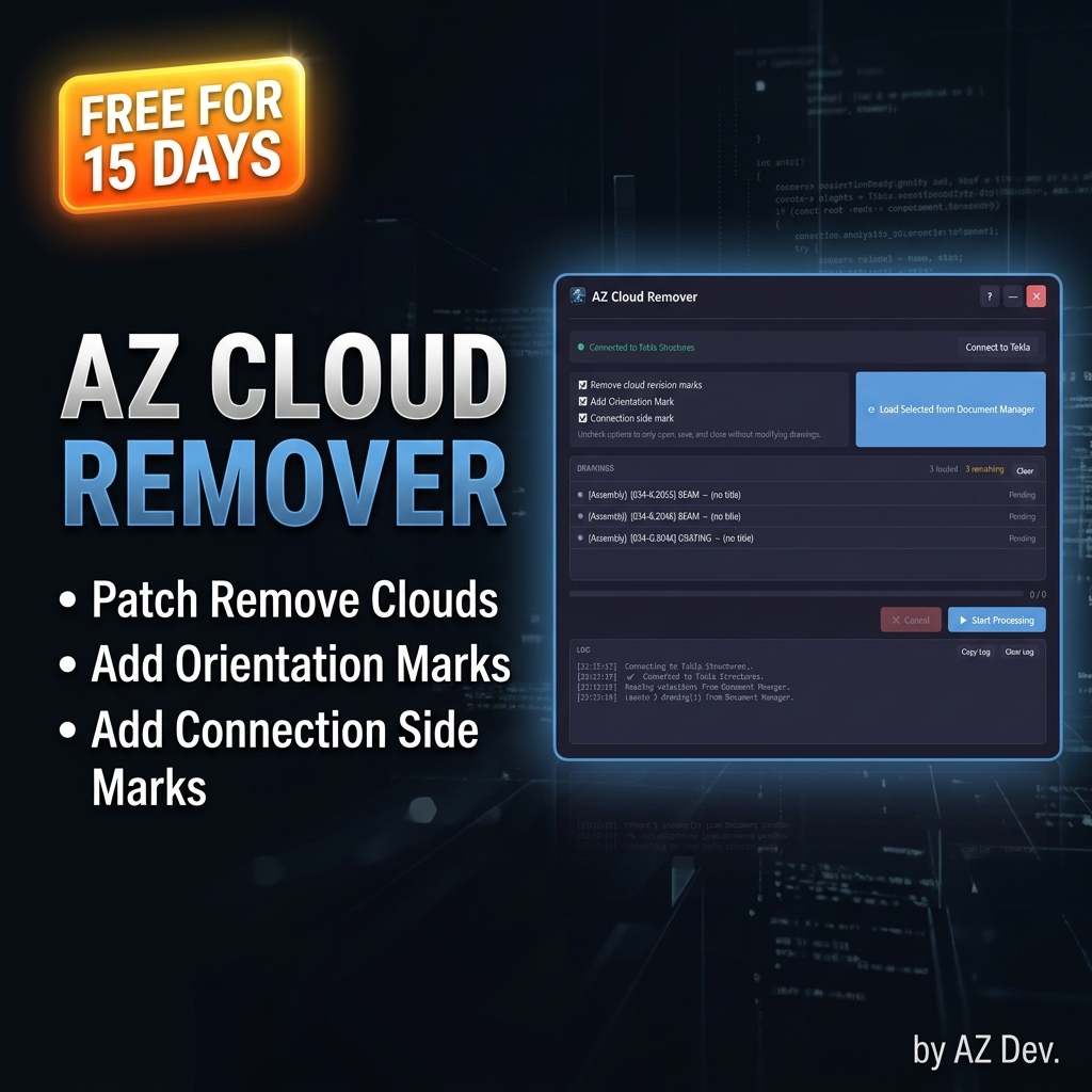 AZ Cloud Remover - Tekla Structures Macro | ZadaX Marketplace