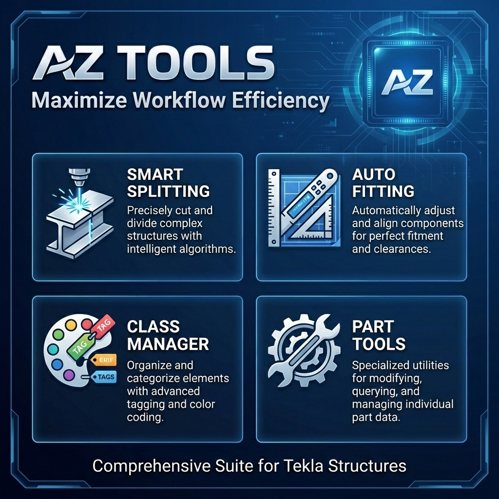 AZ Tools \u002D Essential Productivity Suite - Tekla Structures Macro | ZadaX Marketplace