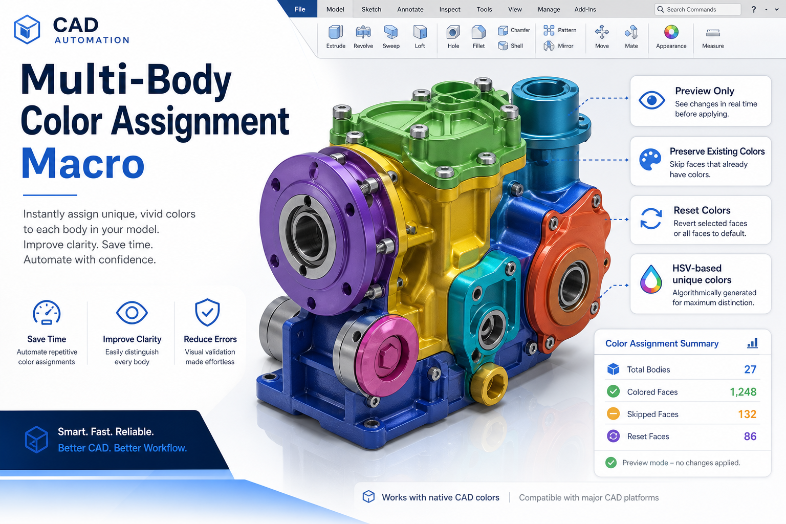 SOLIDWORKS Multi\u002DBody Color Assignment Macro - Solidworks  Macro | ZadaX Marketplace